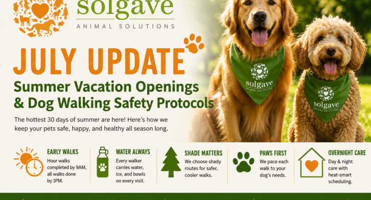 July Musings (Surviving the Hottest 30 days of Summer: How We Keep NWA Pets Safe)