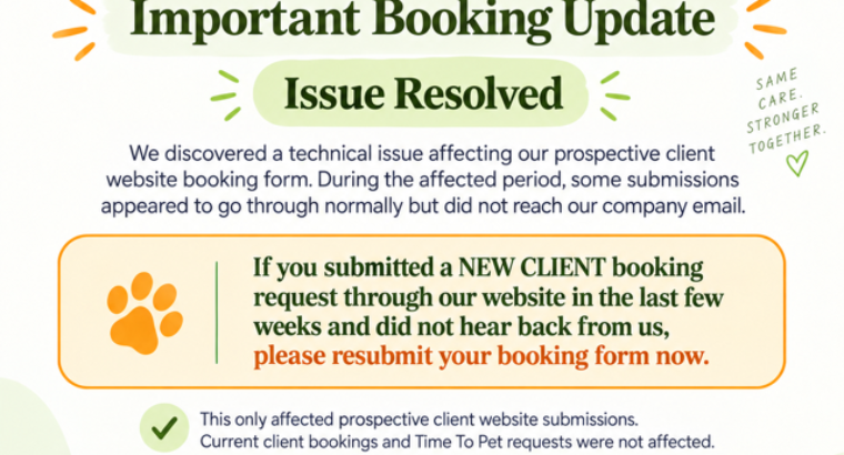 Booking Form Error – Resolved